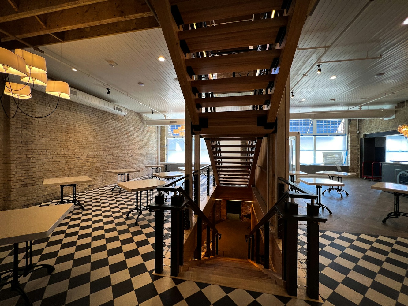 Central Staircase leading To Underground Bar